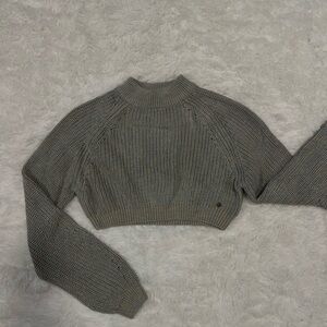 Noisy may Charcoal Cropped Turtleneck Sweater
